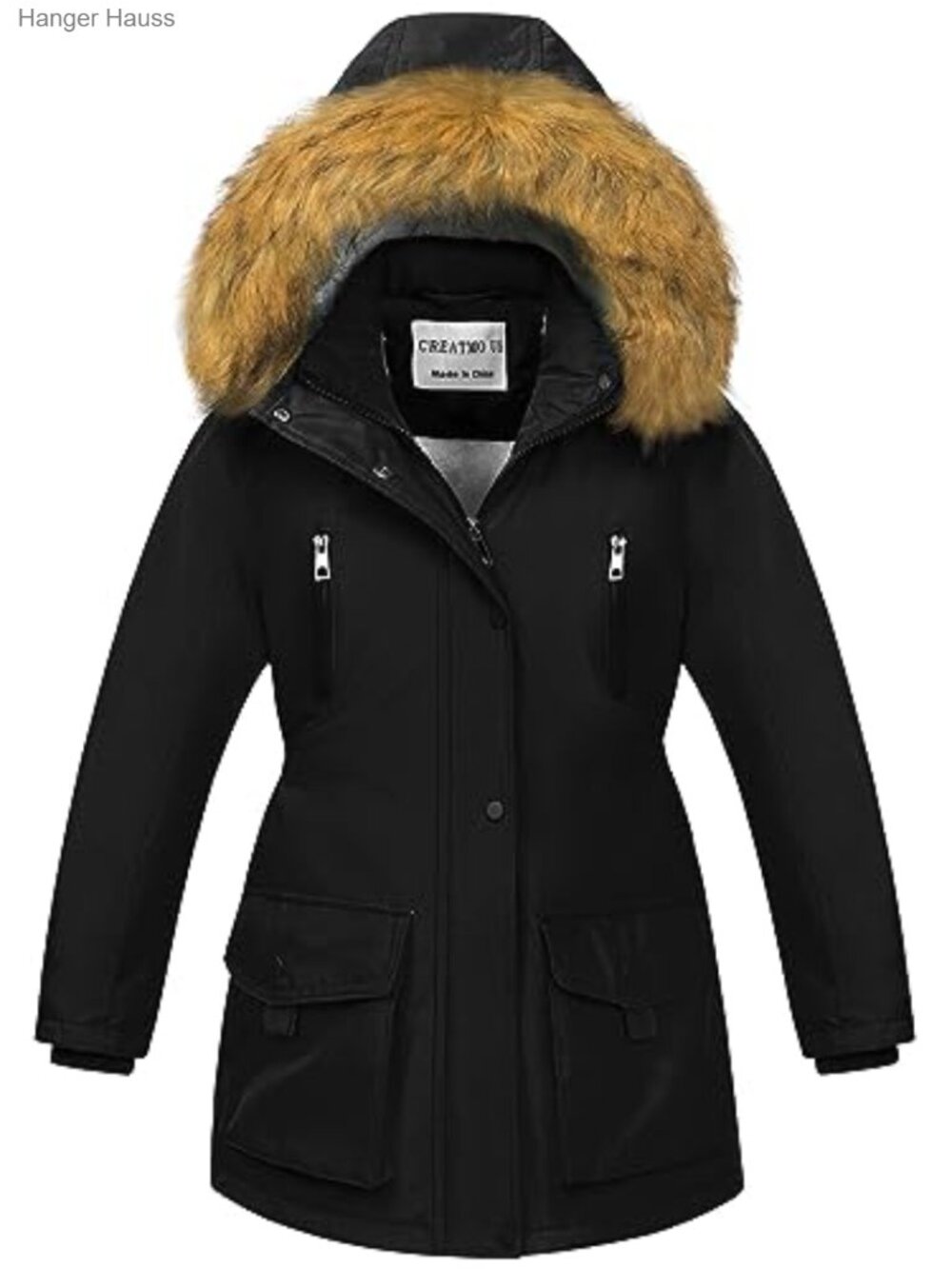 Girls Sherpa Lined Long Winter Parka Waterproof Puffer Ski Jacket
